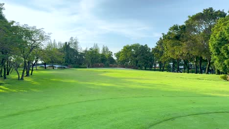 lush green golf course under clear skies