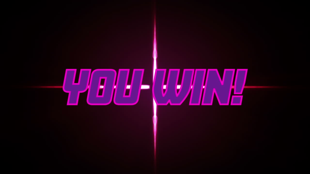 검은 바탕에 당신이 승리하고 불빛의 애니메이션