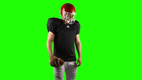 american football player on green screen