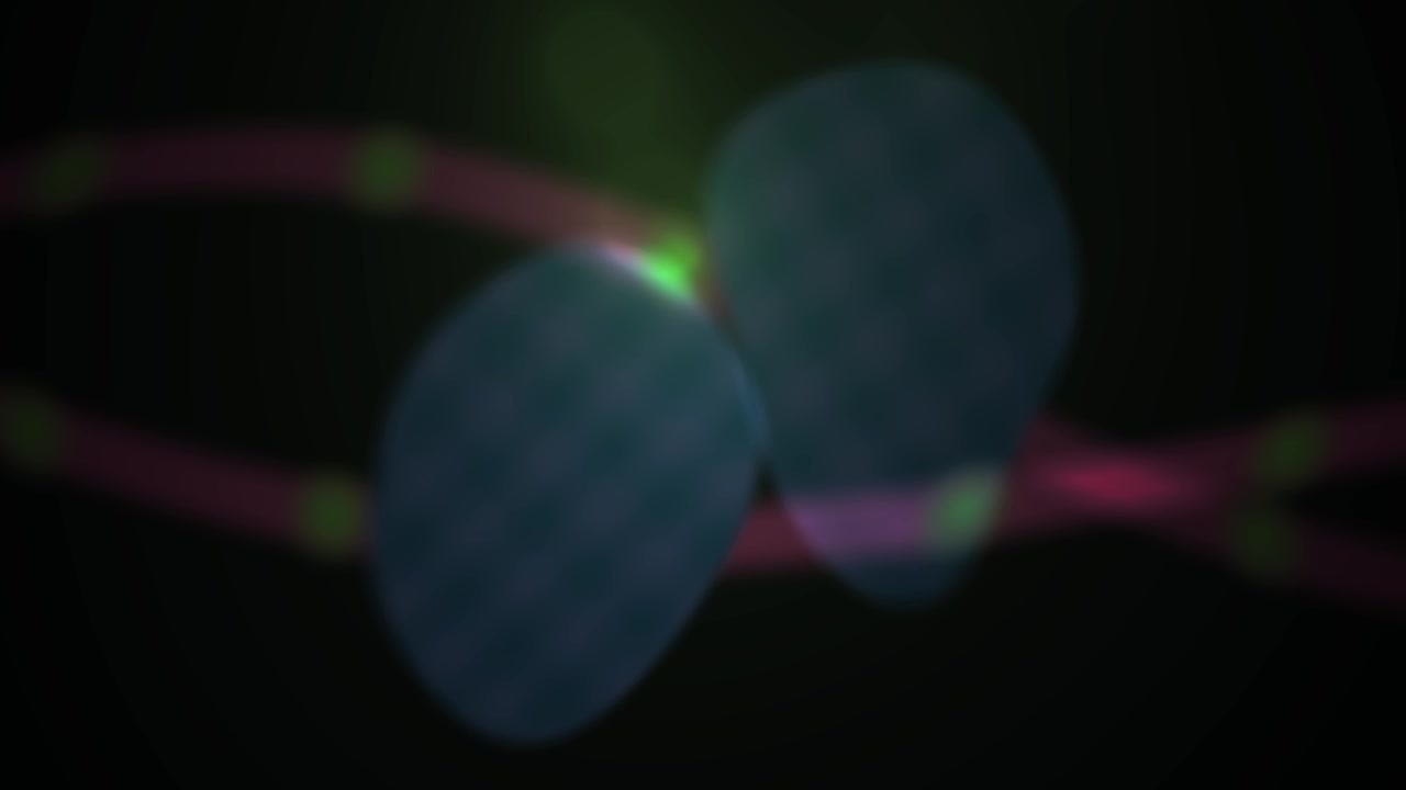 Abstract Motion Graphic with Floating Blue Shapes and Glowing Lines