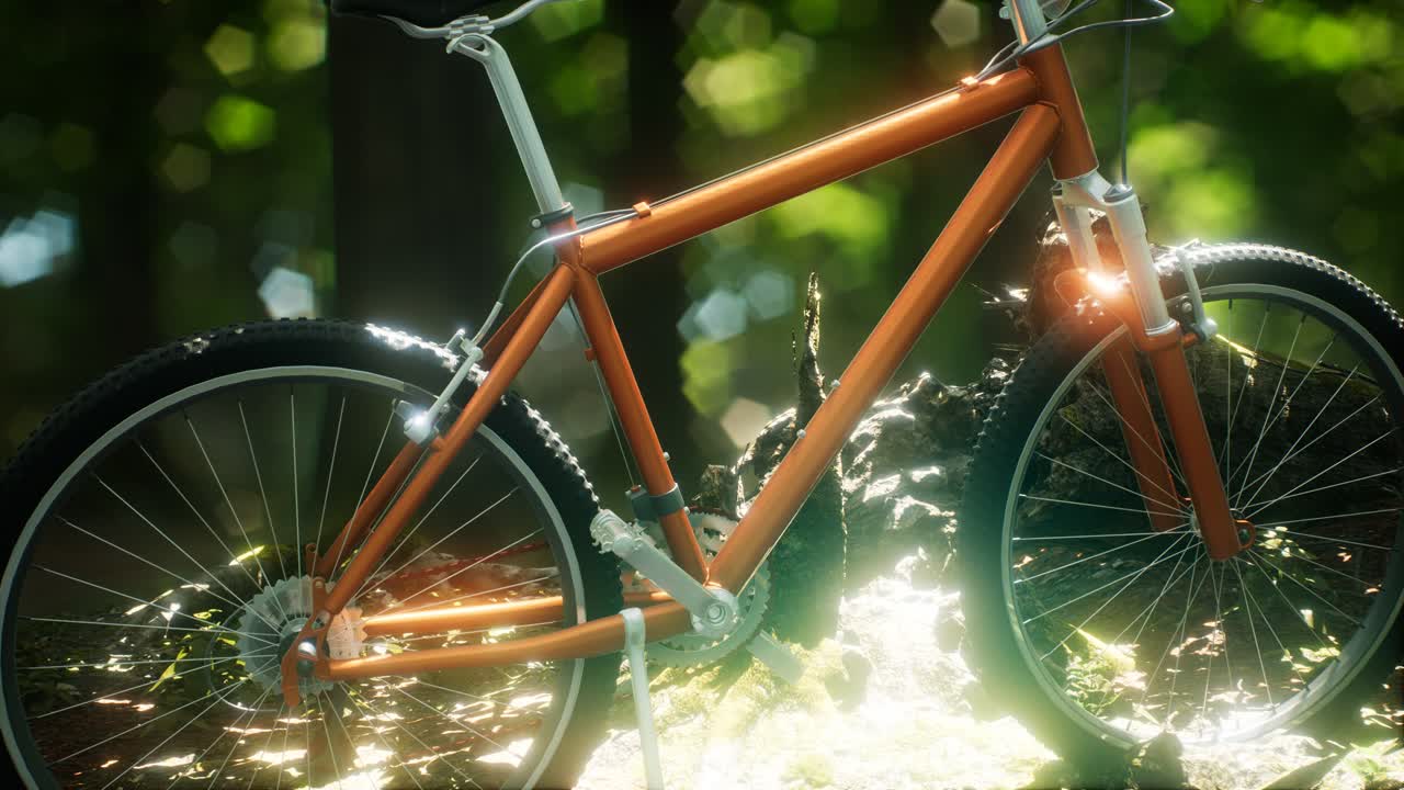 숲길 에 있는 산악 자전거