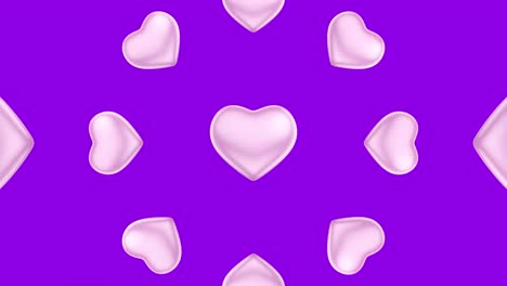 patrón de corazones rosados sobre un fondo púrpura