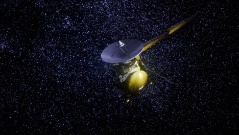 Satellite-Cassini-is-approaching-Saturn