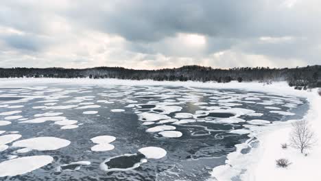 dune harbor park in winter during a flurry