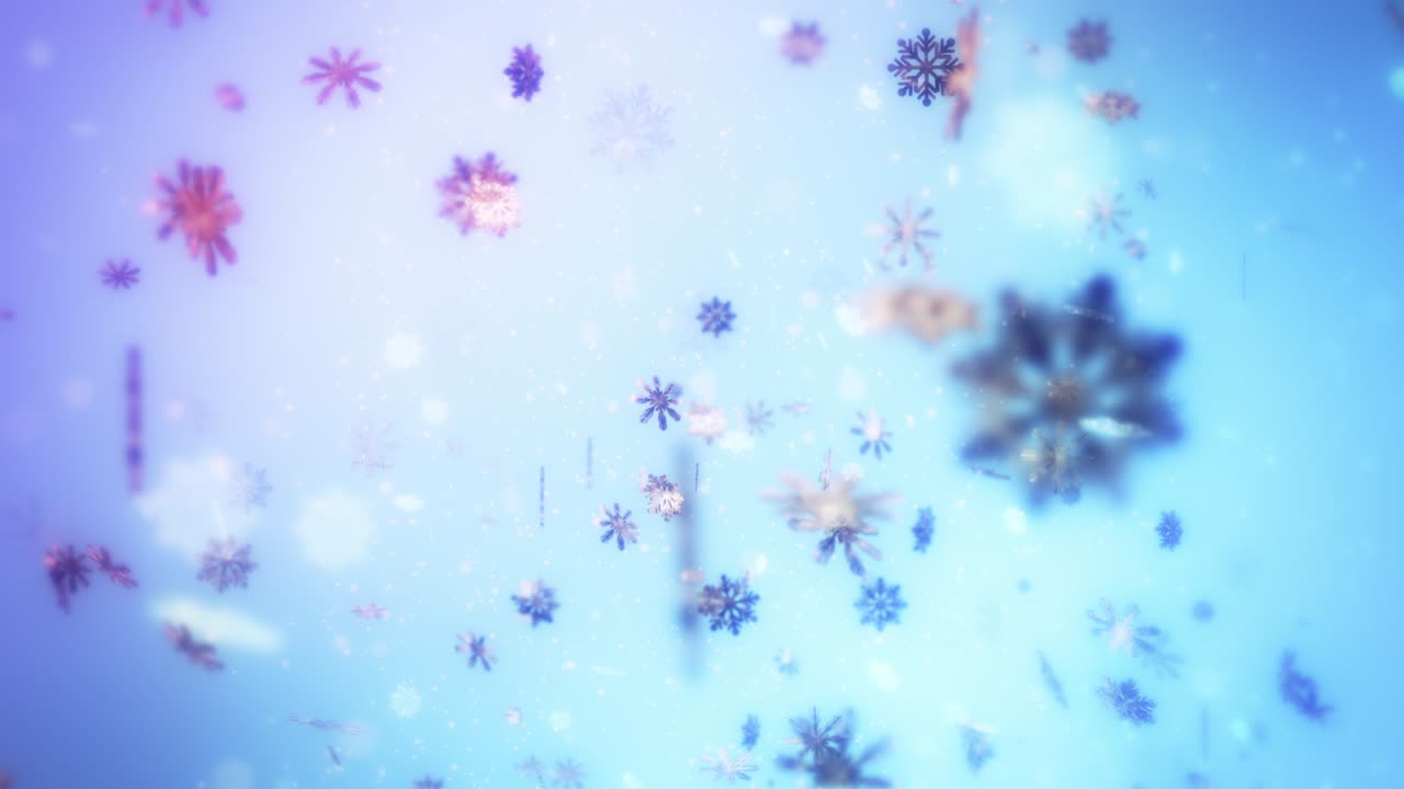 아름다운 스노우플레이크 3d 컨셉 애니메이션 루프