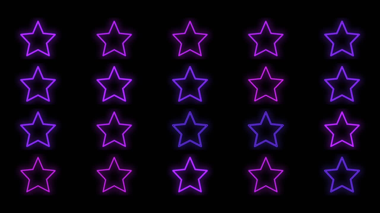 patrón de estrellas con luz púrpura de neón pulsante 10