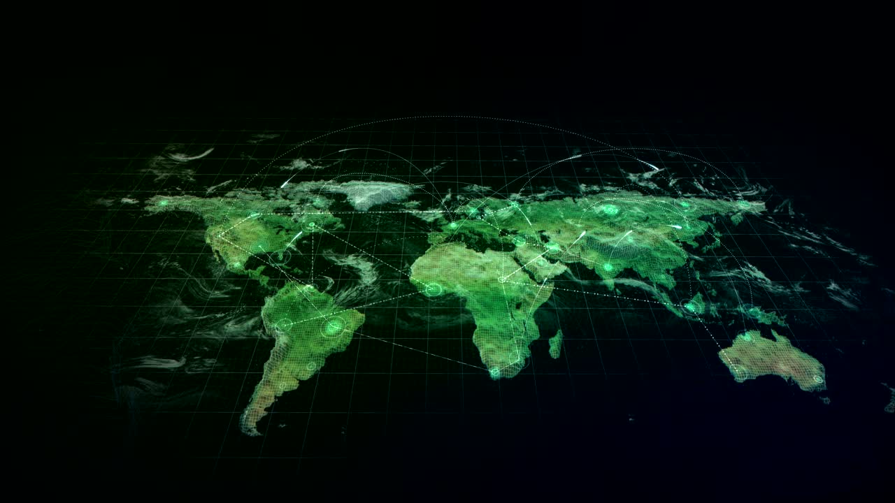 Hologram Connections World Map Green