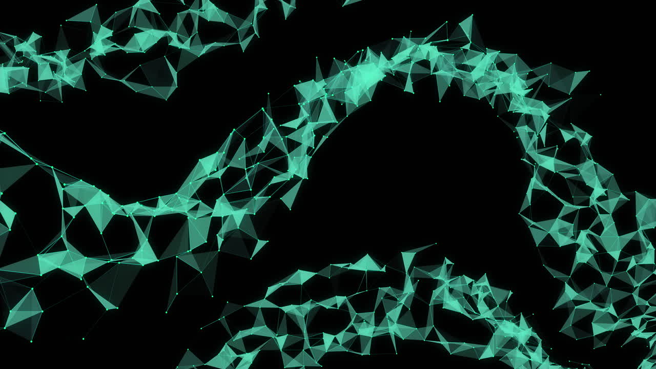 formas geométricas verdes contra un fondo negro