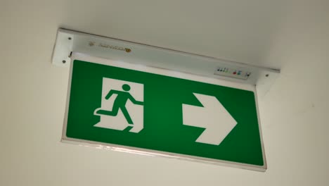 close up footage of fire exit signboard