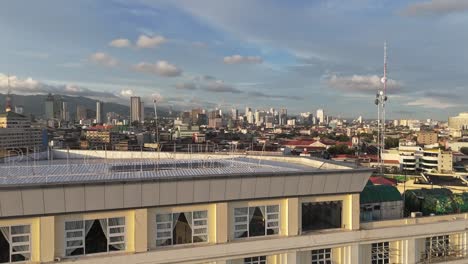 cebu city skyline, philippines, aerial reveal