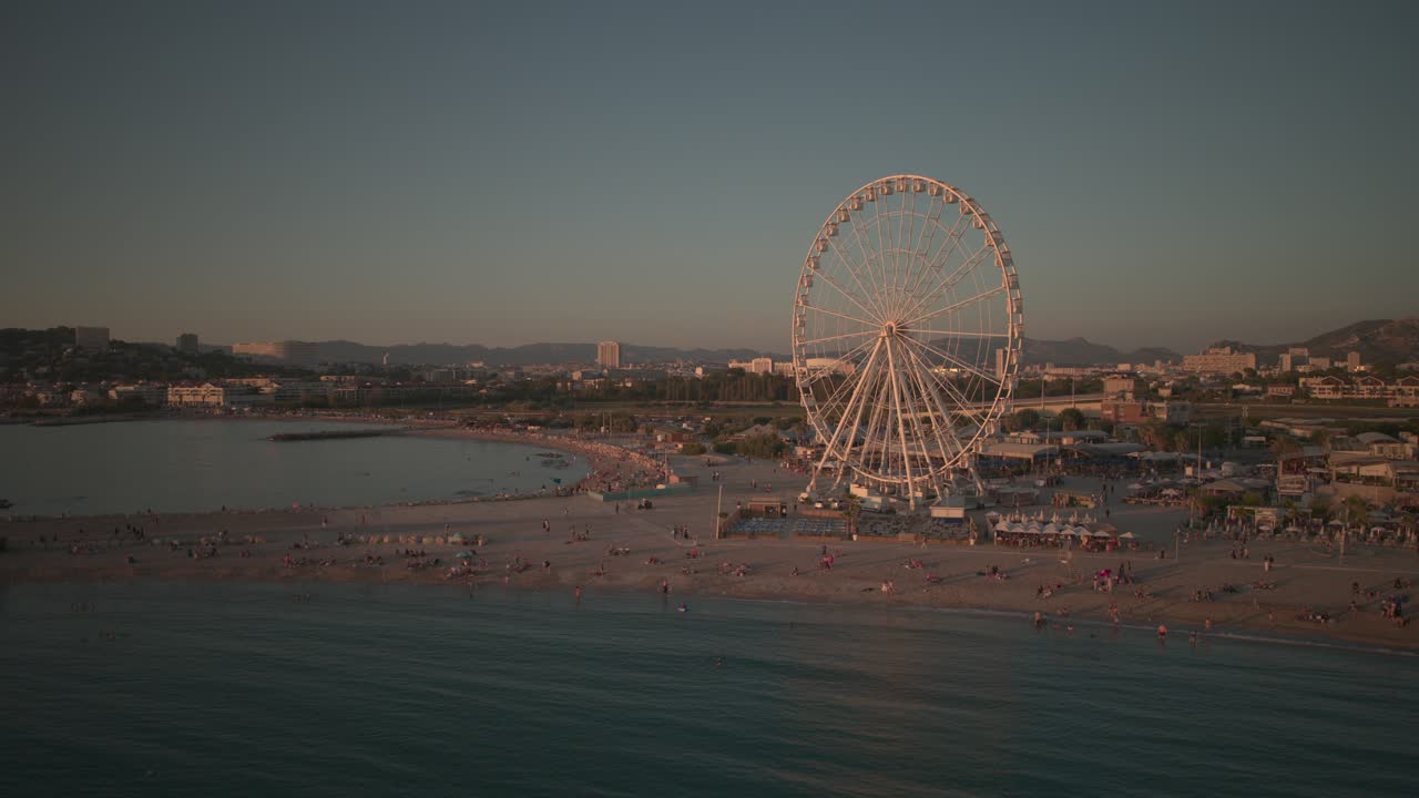 Ferris wheel in Sunset in Marseille
Drone shot in sunset in Marseille