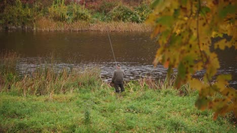 fisherman in autumn