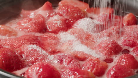 making strawberry jam