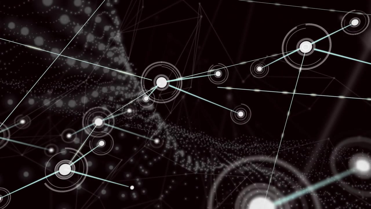 Abstract Digital Network Connection with Glowing Nodes and Lines