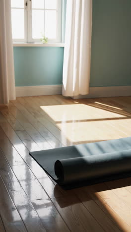 yoga mat in a home gym