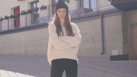 woman in a stylish winter outfit