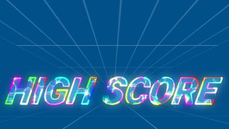Animation-of-high-score-in-blue-space-with-lines