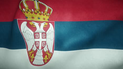 flag of serbia waving in the wind