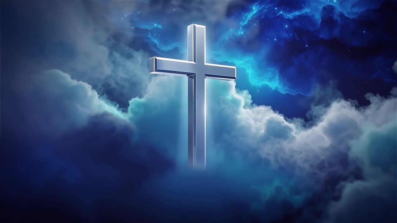 Christian Cross Heavenly Light Worship Background