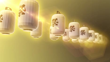 japanese chinese glow light lantern festival loop animation