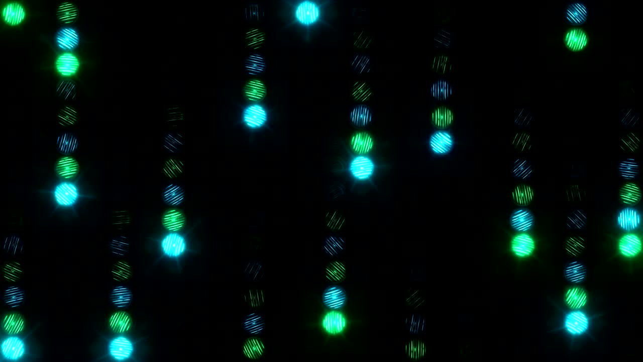 Meteorite rain on a blue-green wall of light