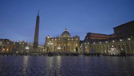 night time-lapse of st peters square