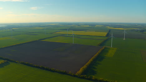 aerial view of windmill farm generating eco power for sustainable development.