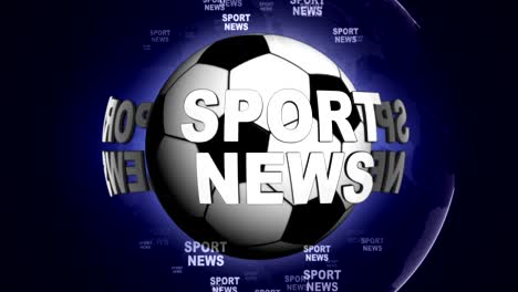 sports news text animation, and sport balls, loop