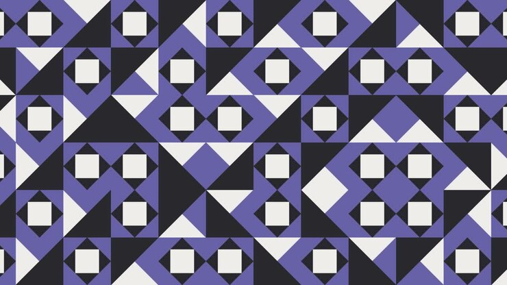 Dynamic very peri violet elements in geometric pattern. Seamless loop motion graphic background in a flat design. Abstract animated pattern with geometric tiles