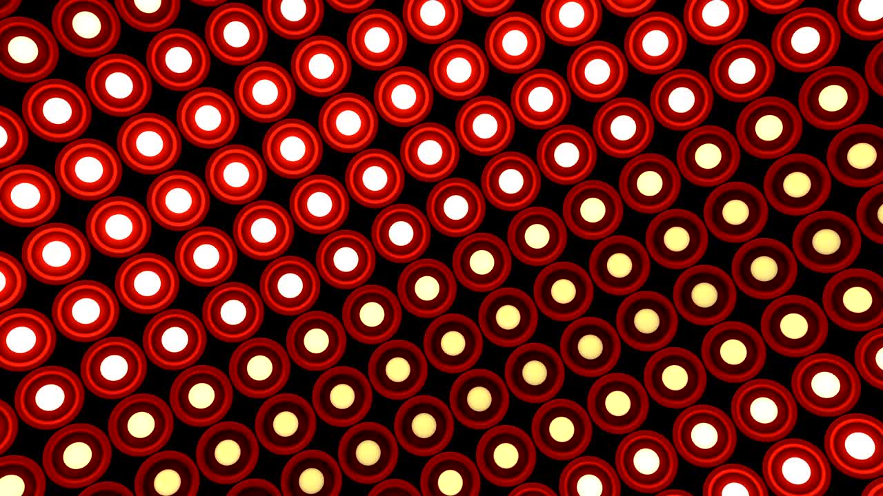 박이는 벽 둥근 전구 패턴 회전 단계 빨간 배경 vj 루프