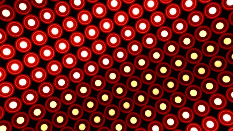 lights flashing wall round bulbs pattern rotation stage red background vj loop