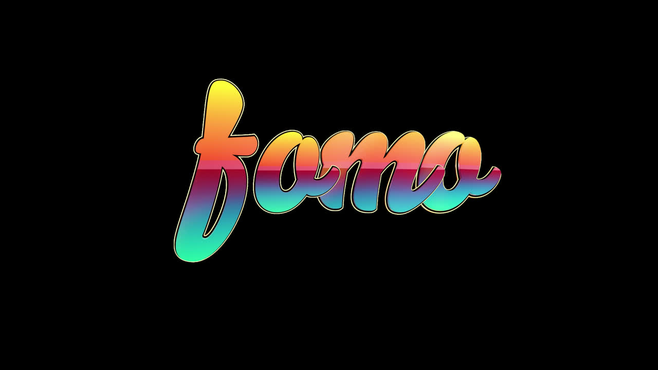 Colorful Animated Fama Text with Liquid Splash Effect
