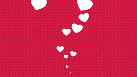 Romantische-Herzen-Streuen-Liebe-Auf-Rotem-Hintergrund