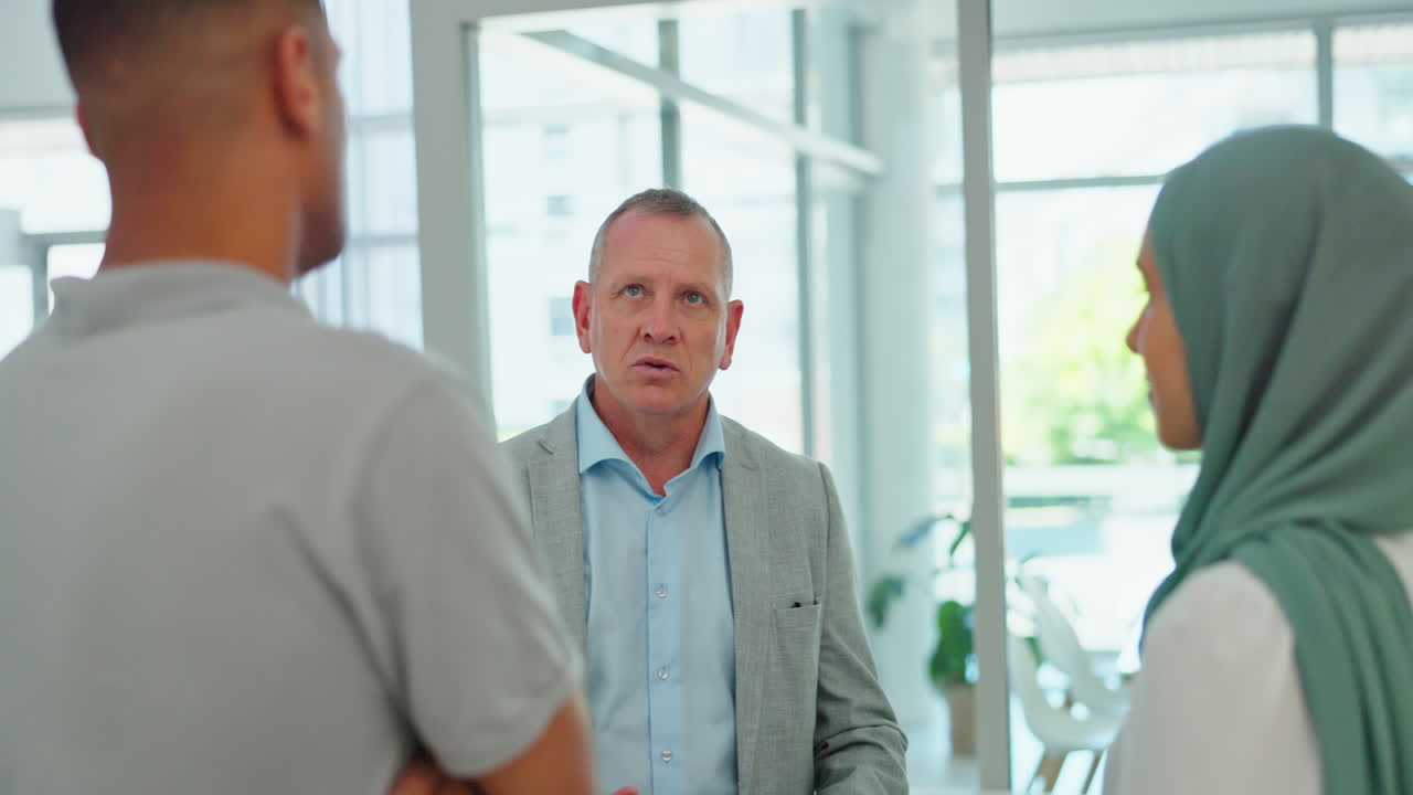 gerente, colaboração e reunião com uma empresa