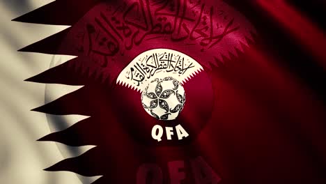 qatar flag with qfa logo