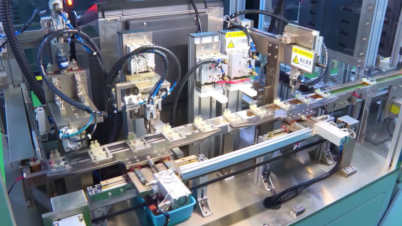 fábrica masiva equipada con robots industriales maquinaria automatizada brazos robóticos trabajando ensamblaje planta de producción en masa automatizada