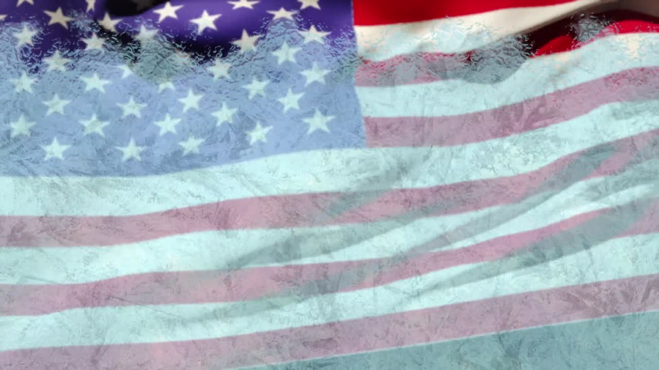 animación de formas sobre la bandera de los ee.uu.