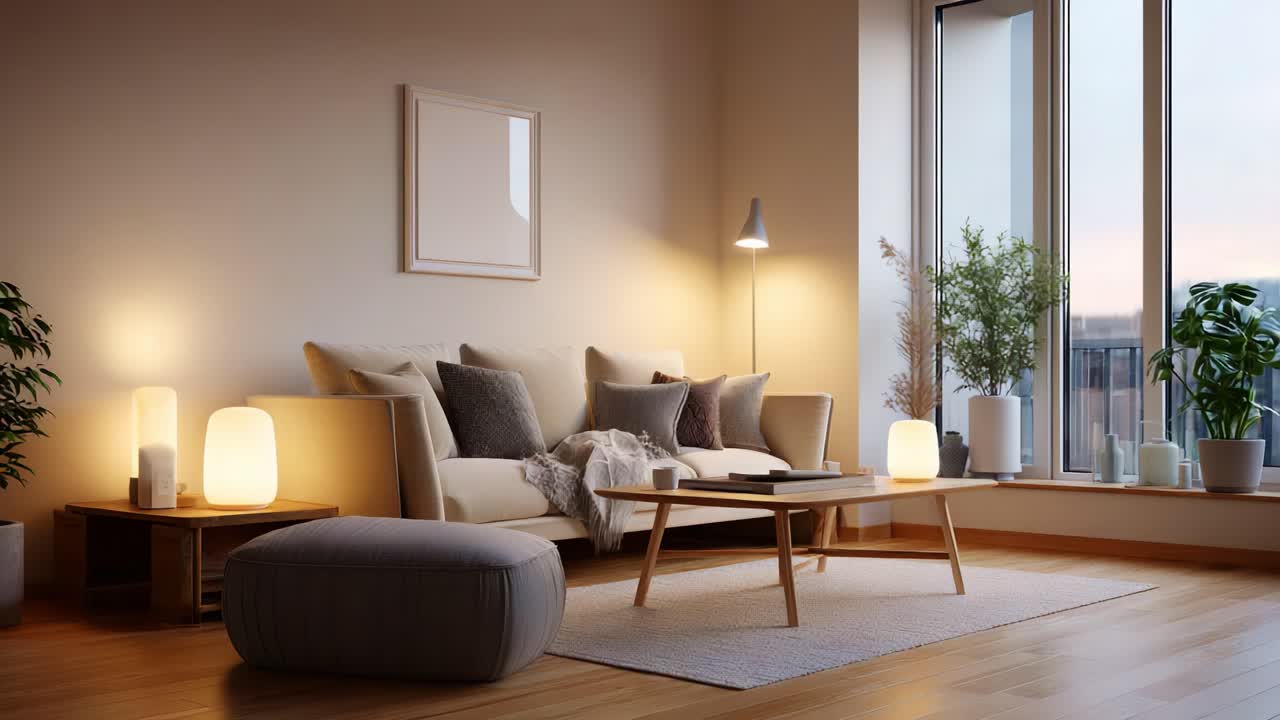 Cozy Modern Living Room with Soft Lighting and Elegant Decor Creating a Serene Atmosphere for Relaxation and Comfort in a Stylish Contemporary Setting