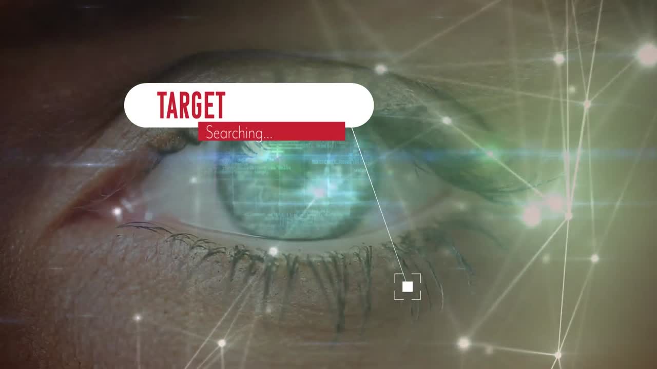 animación del procesamiento de datos sobre el ojo