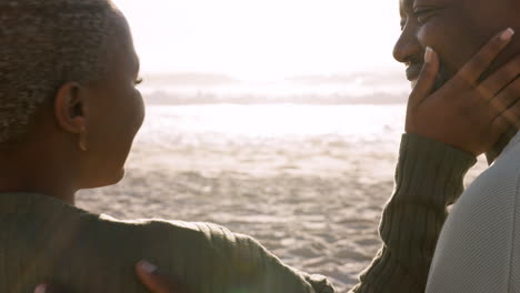 love, couple and beach with a man