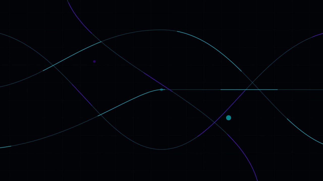 Abstract Motion Graphics with Intersecting Glowing Lines and Dots