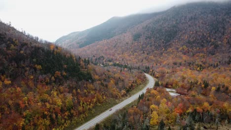 aerial view of autumn foliage of white mountain national forest new hampshire