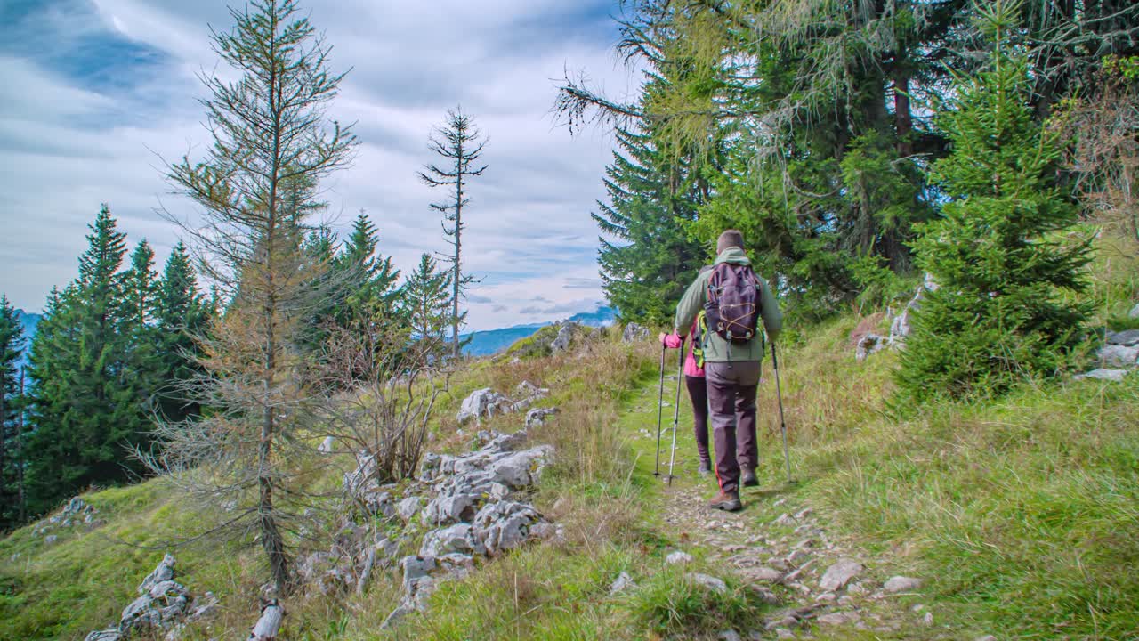Hikers trailing the terrains of Mount St. Ursula at Slovenj Gradec
