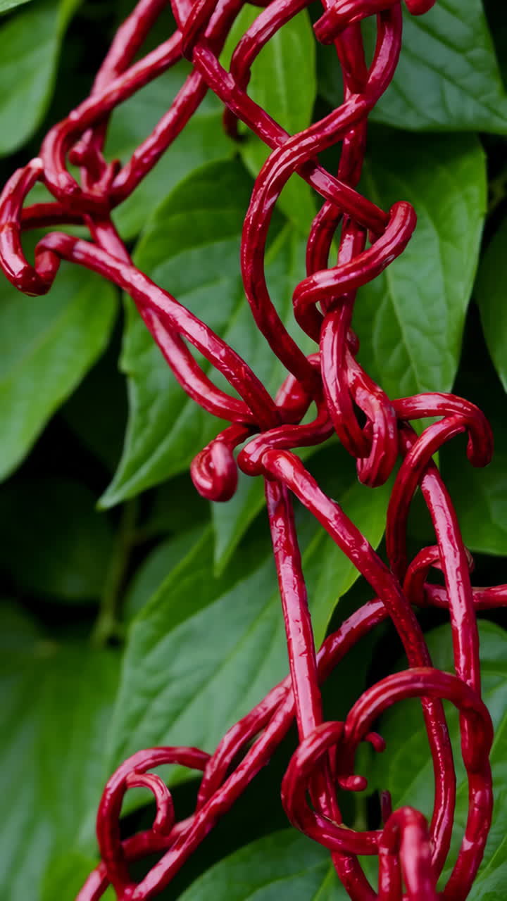 Red Vines on Green Leaves