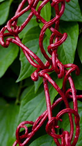 red vines on green leaves
