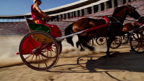 chariot racing in an ancient arena