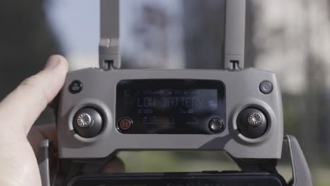 drone controller with low battery display