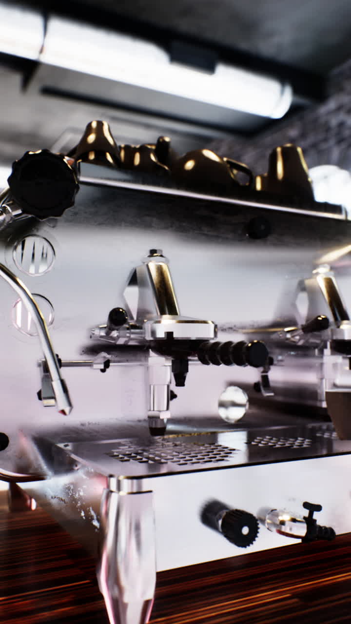 closeup de la máquina de café comercial moderna