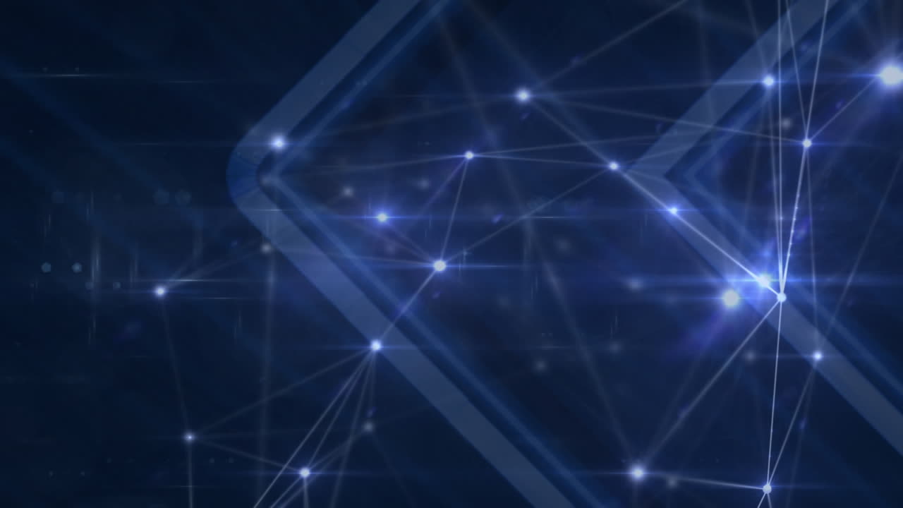 animación de la red de conexiones brillantes