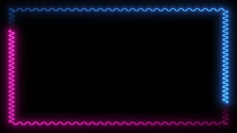 neon frame. abstract neon frame blue and purple looped animation. led frame with space. glowing line loop.